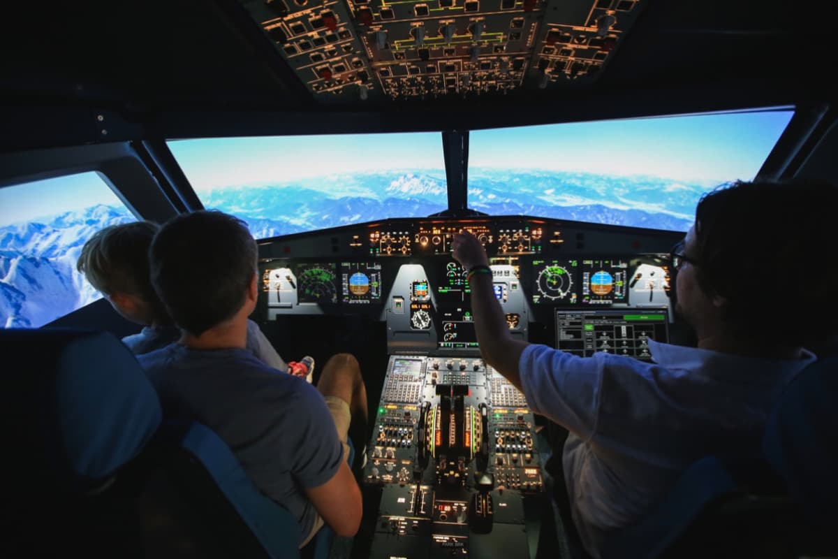 Family in the simulator