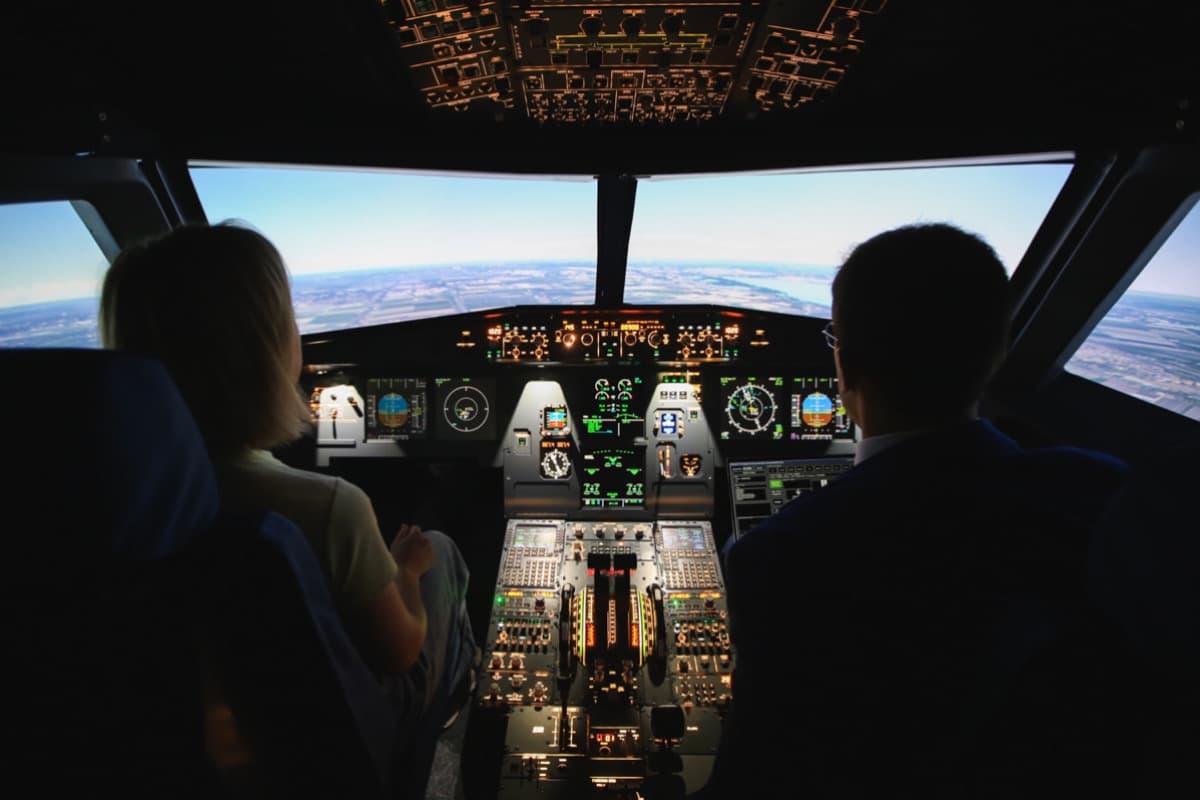 Cockpit view with passengers